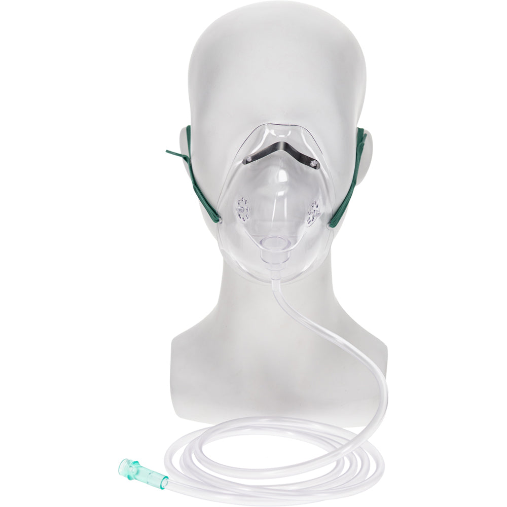 Adult Under-the-Chin Oxygen Mask with 7 ft Tubing — 50/Case