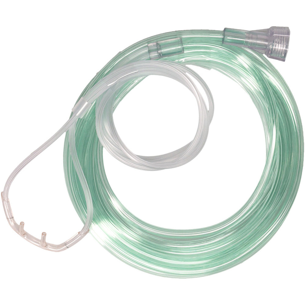 Comfort Soft Plus Adult Cannula, Soft Tip, 14 ft Tubing, Threaded Nut — 50/Case