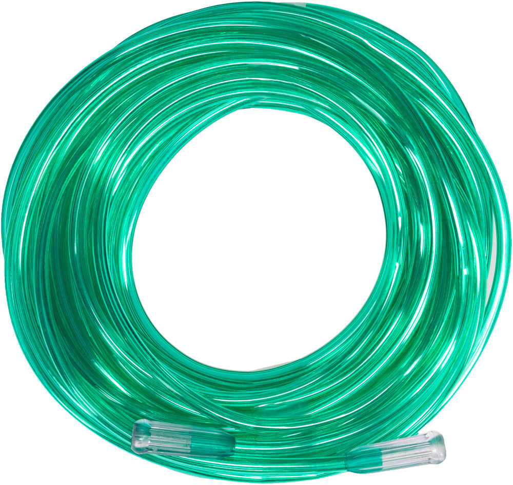 Green 3-Channel Oxygen Supply Tubing — 50 ft coil