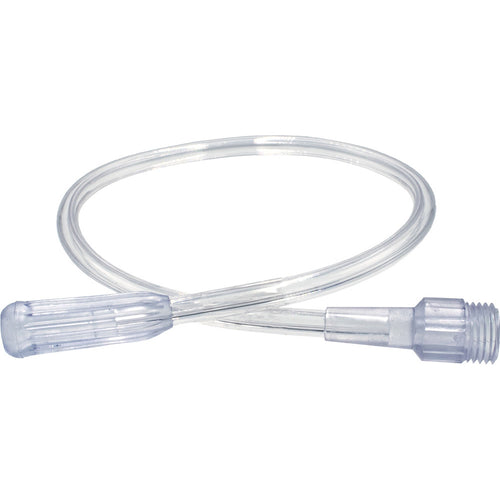 1.25 ft Clear 3-Channel Humidifier Tubing, Thread Grip + Ribbed Connector — 50/Case